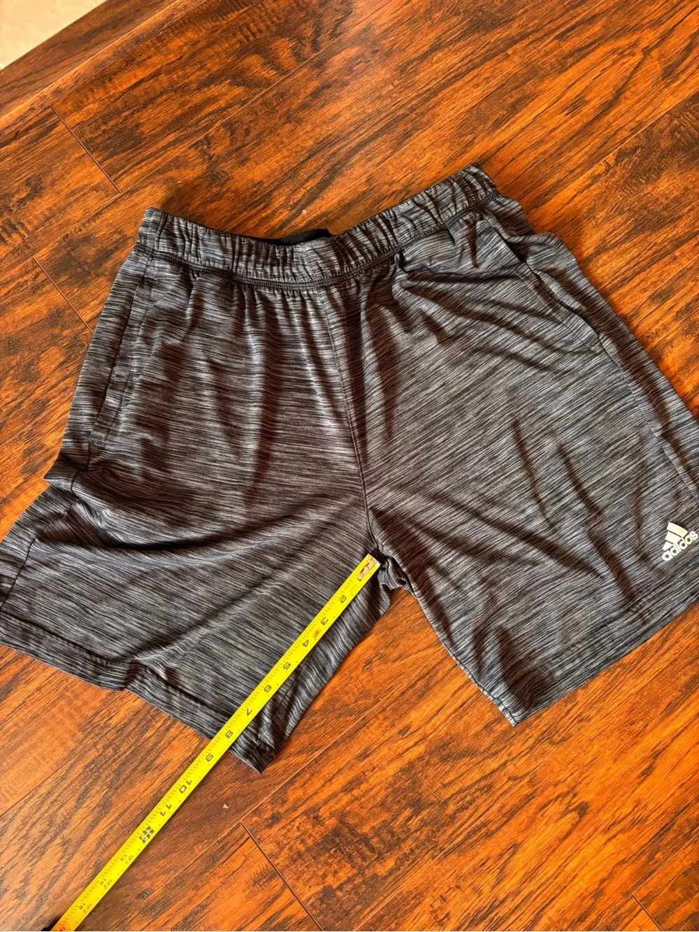 adidas Men's Heathered Gray Athletic Shorts AEROREADY Large